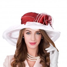 2018 Newest Mujer Kentucky Derby Wide Brim Organza Hat Wedding Dress Church New  eb-68732819